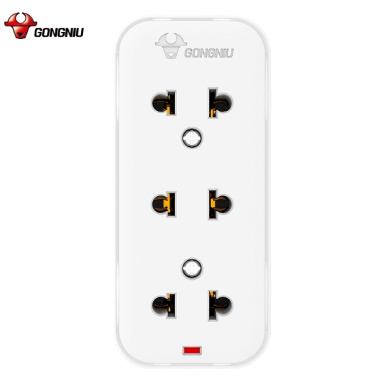 Ổ CẮM ĐIỆN CHỐNG CHÁY MINI GONEO 3 Ổ KHÔNG KÈM DÂY 2500W – TRẮNG – CHÍNH HÃNG – 103