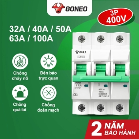 BỘ NGẮT MẠCH ĐIỆN – APTOMAT 3 PHA GONEO– CHÍNH HÃNG (100A)