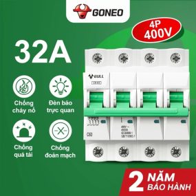 BỘ NGẮT MẠCH ĐIỆN – APTOMAT 4 PHA GONEO– CHÍNH HÃNG (63A,100A)