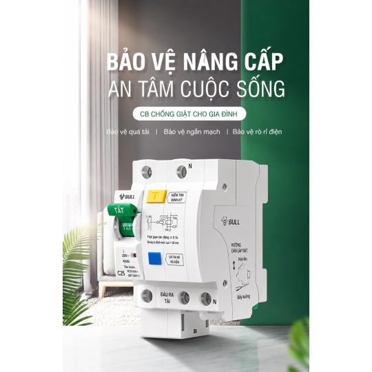 Aptomat RCBO Chống Giật, Chống Rò, Quá Tải LBE5  (25A/32A/40A/63A)