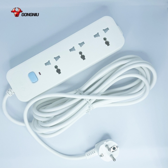 Ổ Cắm Điện Gongniu 3 Ổ Đa Năng 1 Công Tắc 2500W – N1030