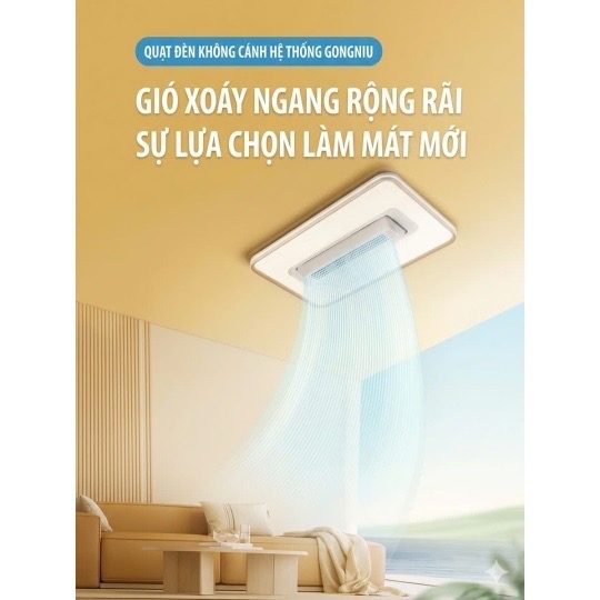 ĐÈN QUẠT KHÔNG CÁNH HÌNH CHỮ NHẬT GONEO - F59C