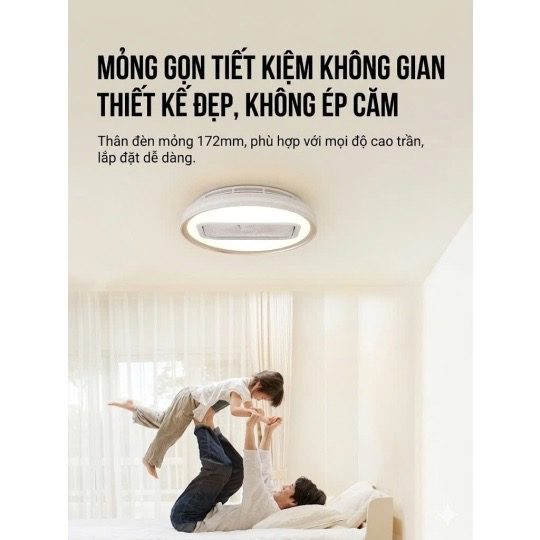ĐÈN QUẠT KHÔNG CÁNH HÌNH CHỮ NHẬT GONEO - F59C