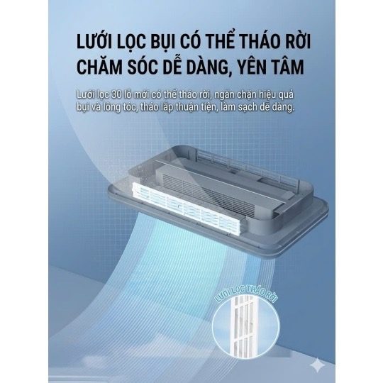 ĐÈN QUẠT KHÔNG CÁNH HÌNH CHỮ NHẬT GONEO - F59C