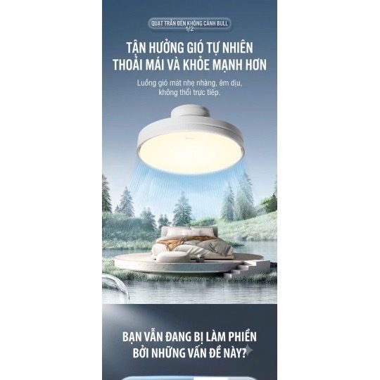 ĐÈN QUẠT KHÔNG CÁNH HÌNH TRÒN GONEO - FO9B