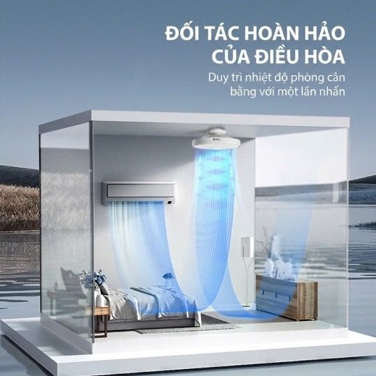 ĐÈN QUẠT KHÔNG CÁNH HÌNH TRÒN GONEO - FO9B