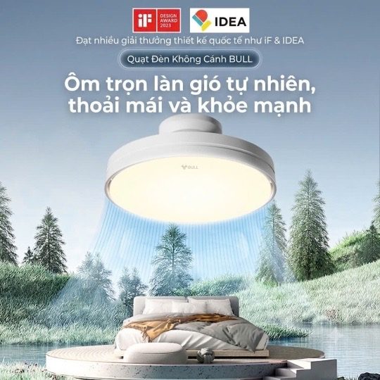 ĐÈN QUẠT KHÔNG CÁNH HÌNH TRÒN GONEO - FO9B