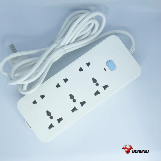 Ổ Cắm Điện Gongniu 6 Ổ Đa Năng 1 Công Tắc 2500W – N1330