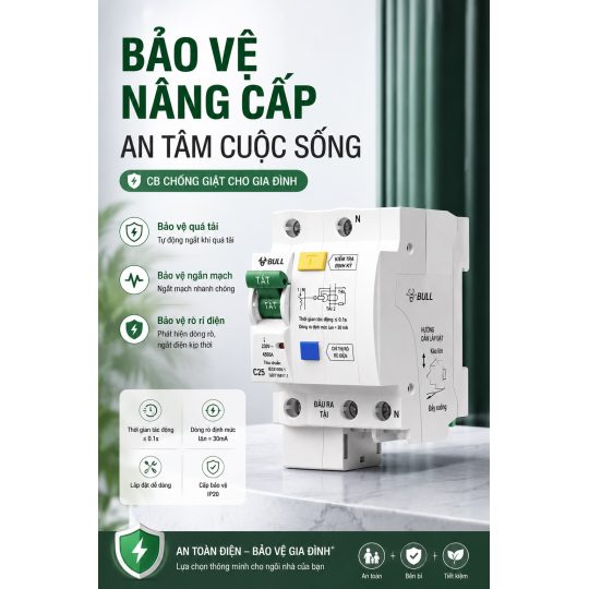 Aptomat RCBO Chống Giật, Chống Rò, Quá Tải LBE5  (25A/32A/40A/63A)