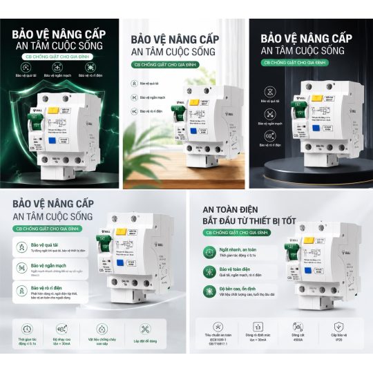 Aptomat RCBO Chống Giật, Chống Rò, Quá Tải LBE5  (25A/32A/40A/63A)