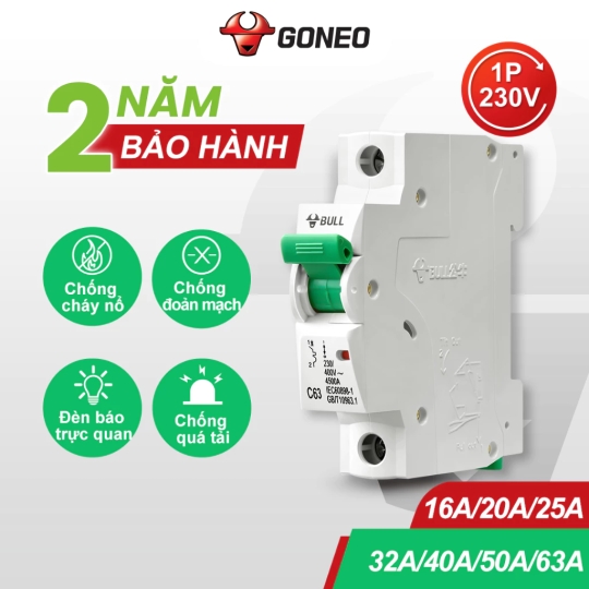 BỘ NGẮT MẠCH ĐIỆN – APTOMAT 1 PHA GONEO– CHÍNH HÃNG (40A,50A,63A)