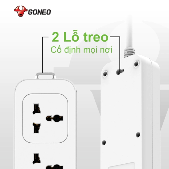 Ổ Cắm Điện Chống Cháy GONEO 5 Ổ Đa Năng 1 Công Tắc – N1050