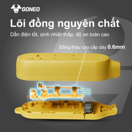 Ổ Cắm Điện Chống Cháy Chống Va Đập – C4000 – Nâng Cấp – Siêu Chịu Tải – 4000W