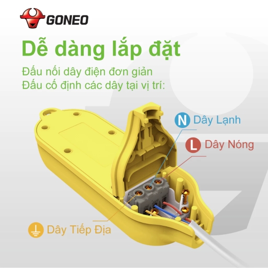 Ổ Cắm Điện Chống Cháy Chống Va Đập – C4000 – Nâng Cấp – Siêu Chịu Tải – 4000W