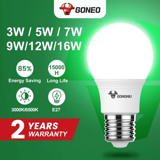 Bóng đèn LED Gongniu MQ–A10341 – E27- Công suất 3W,5W,7W,9W,12W