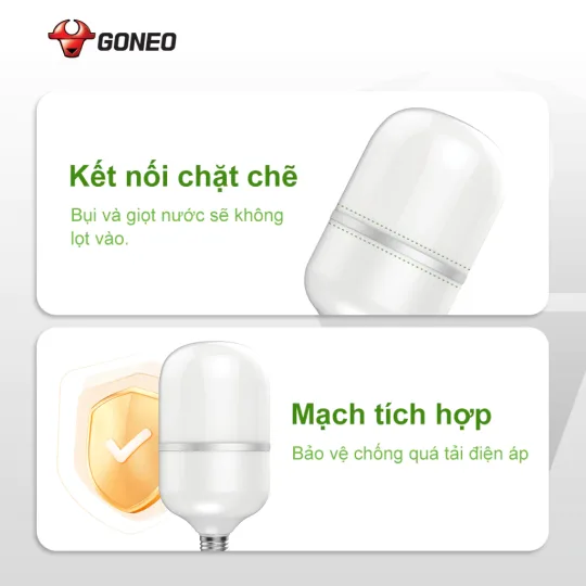 Bóng đèn LED Bulb Trụ Gongniu MQ–C0ABS – Công suất 20W,30W,40W,50W – E27, 6500K