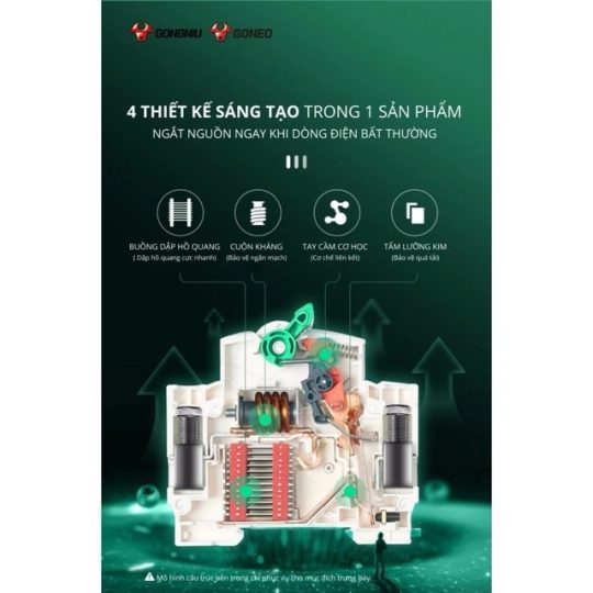 BỘ NGẮT MẠCH ĐIỆN – APTOMAT 4 PHA GONEO– CHÍNH HÃNG (63A,100A)