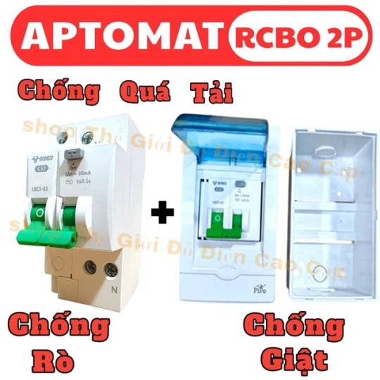Aptomat  RCBO Chống Giật, Chống Rò, Quá Tải LBE3 (25A/32A/40A/63A)